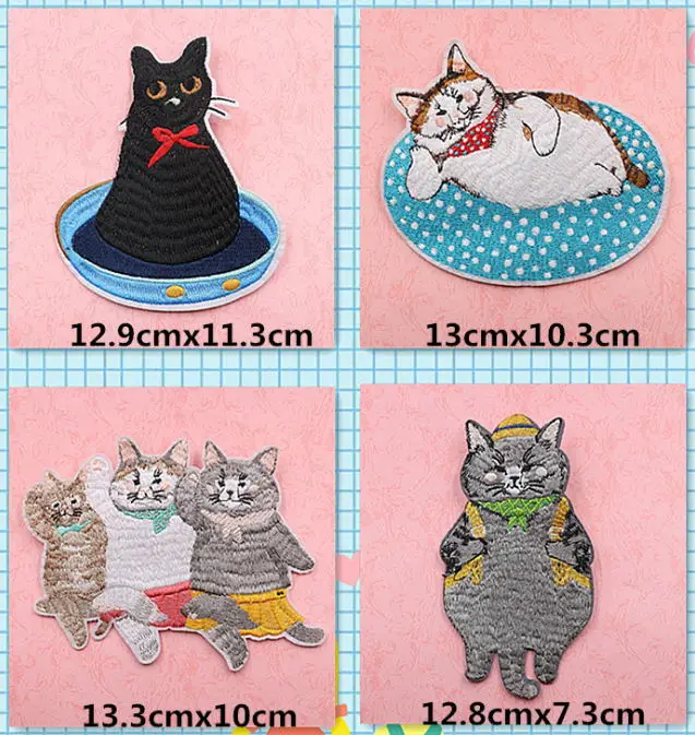 

New arrival 10 pcs Animals Full Embroidered patches Quality iron on cartoon Motif Applique fabric cloth embroidery accessory
