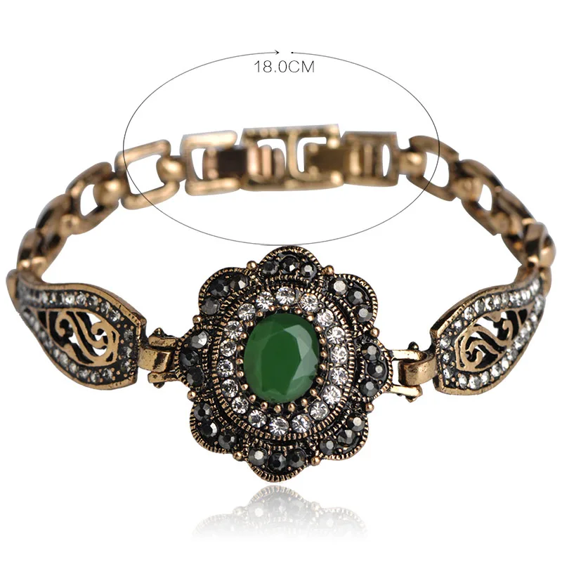 Blucome 2018 New Vintage Style Gold Flower Bangle Bracelet Resin Alloy Women Men Gift Wedding Dress Jewelry Commemoration Day|Цепочки и