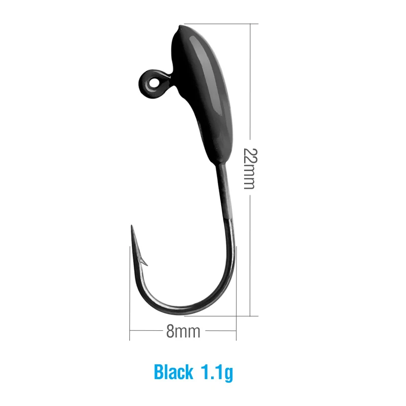 Black DONQL 5/10 шт. зажимы для рыболовных крючков 1,1 гр 22 мм Мини колючая Одиночная Привести Рыболовный крючок для Мягкая приманка приманки для рыбалки на карпа аксессуары - Цвет: Black