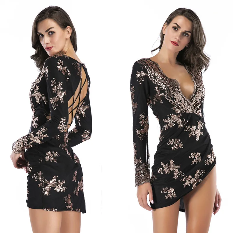 2020 Summer Women's High Quality Elegant Luxury Sequin Dresses Women Bodycon Tight Sexy Club Party Dress Vestido | Женская одежда