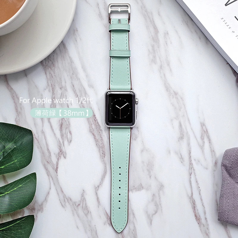 Ремешок из натуральной кожи для Apple Watch band Series 1 2 3 38 мм 42 40 44 мм|leather watch strap|strap for apple