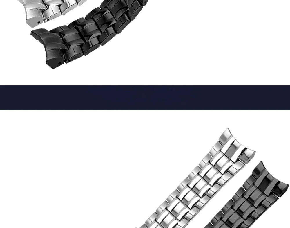 PEIYI точный стальной ремешок адаптированный Casio стальной ремешок для часов водонепроницаемый мужской ремешок EF-535D-7A часы с цепочкой серебристый черный