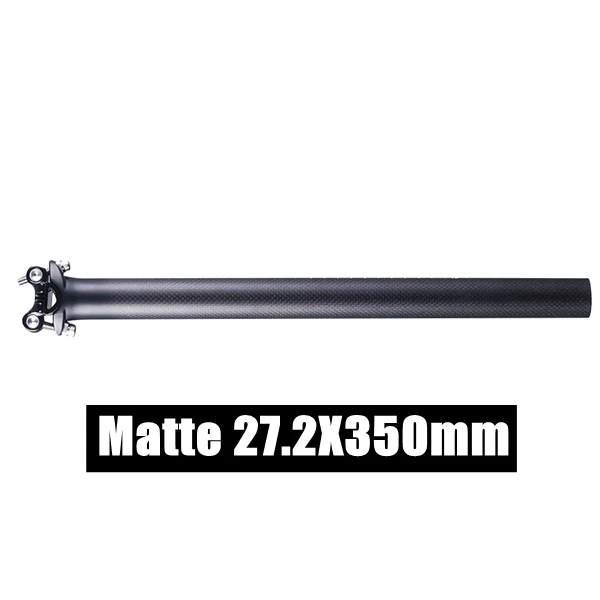 Matte 27.2X350mm Без логотипа матовый/глянцевый черный труба из углеродистого волокна 3 K из углеродного волокна для велосипеда стойка сиденья для горного велосипеда/Шоссейный велосипед Подседельный штырь 27,2/30,8/31,6*350/400/450 мм Велоспорт Запчасти - Цвет: Matte 27.2X350mm
