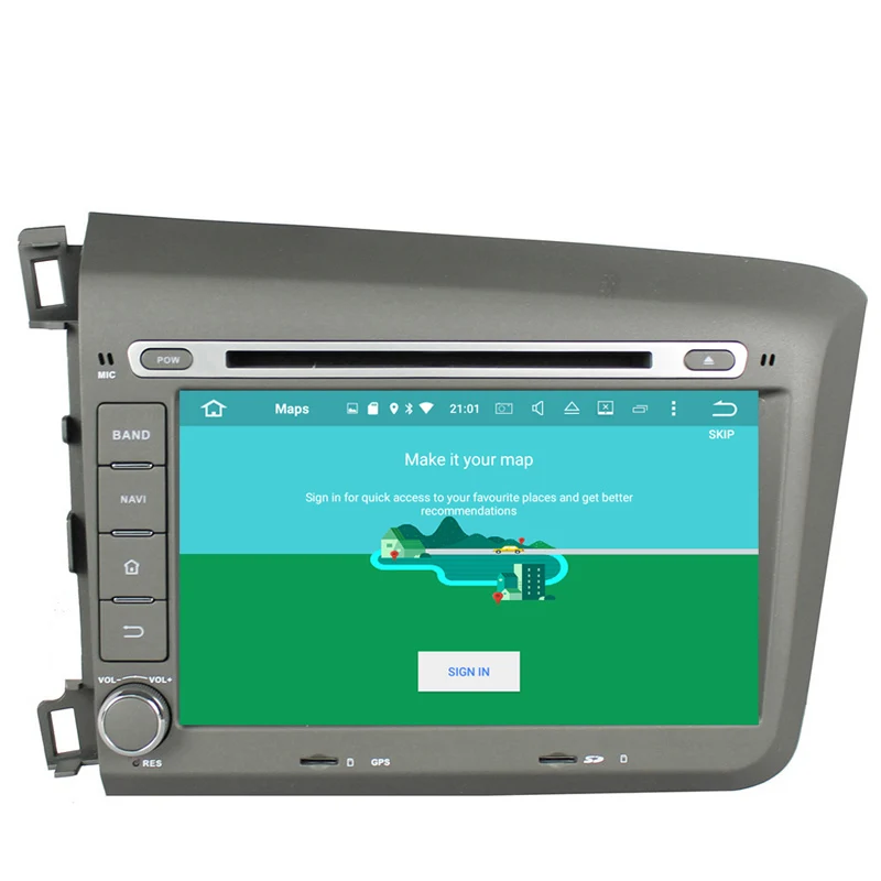 NaviTopia 4G ram 64G rom 8 Core автомобильный gps навигатор для Honda Civic 2012 радиоприемник головное
