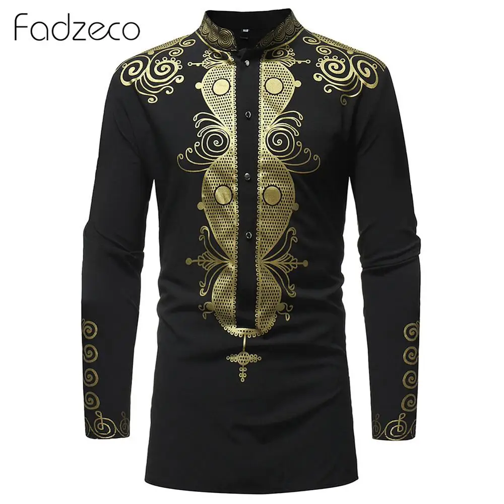 Мужская хипстерская рубашка с Африканским принтом Дашики топы этническая