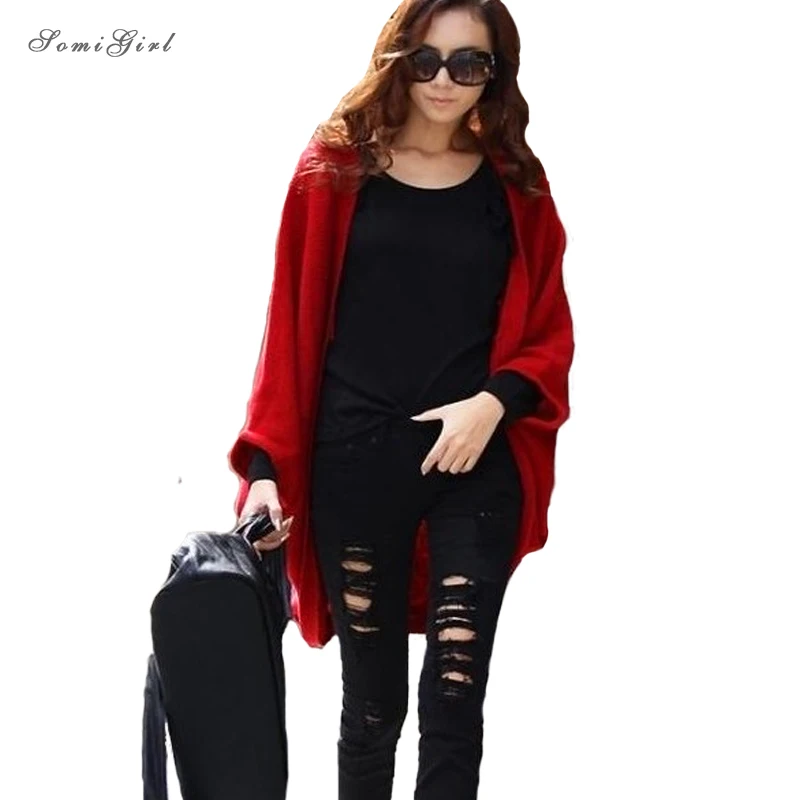 6 цветов Мода 2017 г. Для женщин Свободные шаль рукава летучая мышь леди вязаный