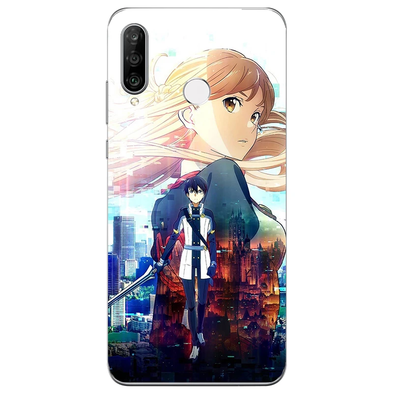 Мягкий силиконовый чехол-книжка Sword Art Online Manga для Huawei Honor 8A P30 P40 Y6 Y7 Lite E Prime Pro Plus 2019 |