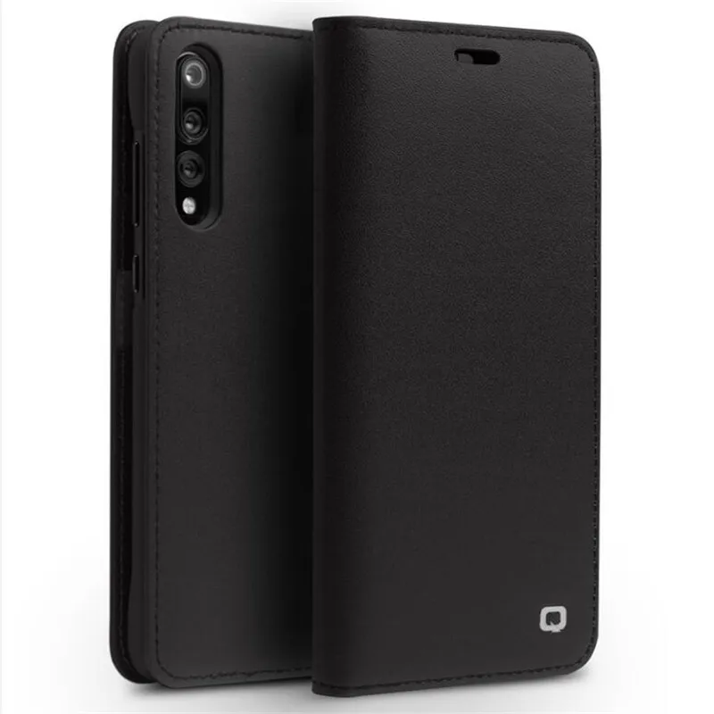 

QIALINO Business Style Card Slot Phone Cover for Huawei Ascend P20 Luxury Genuine Leather Wallet Flip Case for Huawei P20 Pro