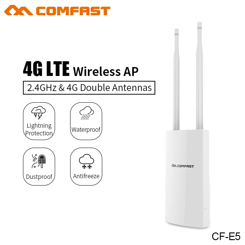 COMFAST E5 высокое Мощность открытый 2 4 и 4G беспроводной маршрутизатор AP играть вилки