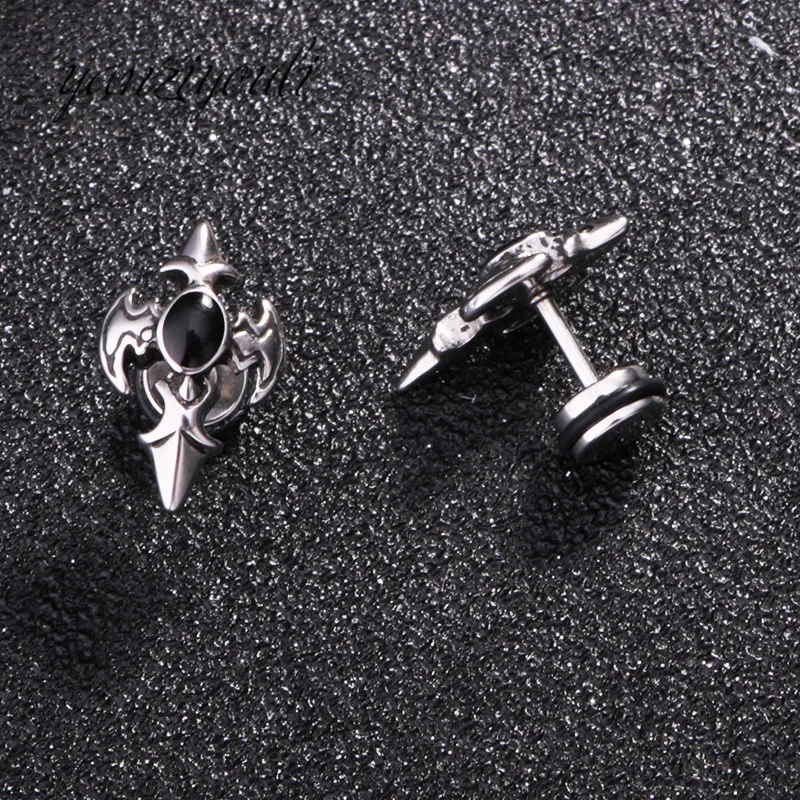 Модные корейские серьги гвоздики из нержавеющей стали в готическом стиле панк