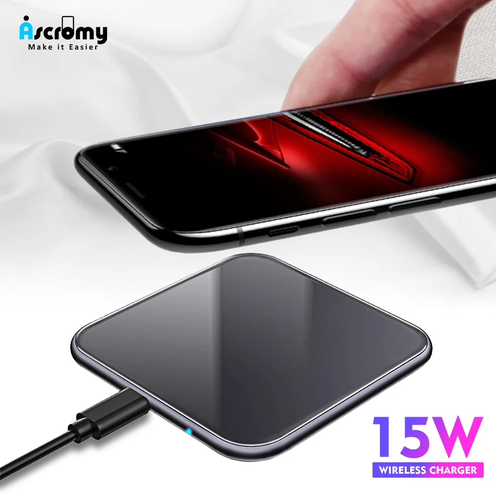 Беспроводное зарядное устройство Ascromy 10 Вт Qi для быстрой зарядки Samsung Galaxy S10 S9 S8 Plus