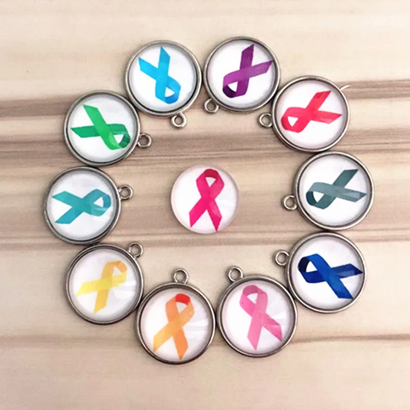 Mix 50 PCS 11 цвет 18 мм Glss лента для выявления рака Очаровательная подвеска с Омар застежка талисманы для DIY браслет и цепочки ожерелья кулон ювелирные изделия - Окраска металла: Mix 50 PCS