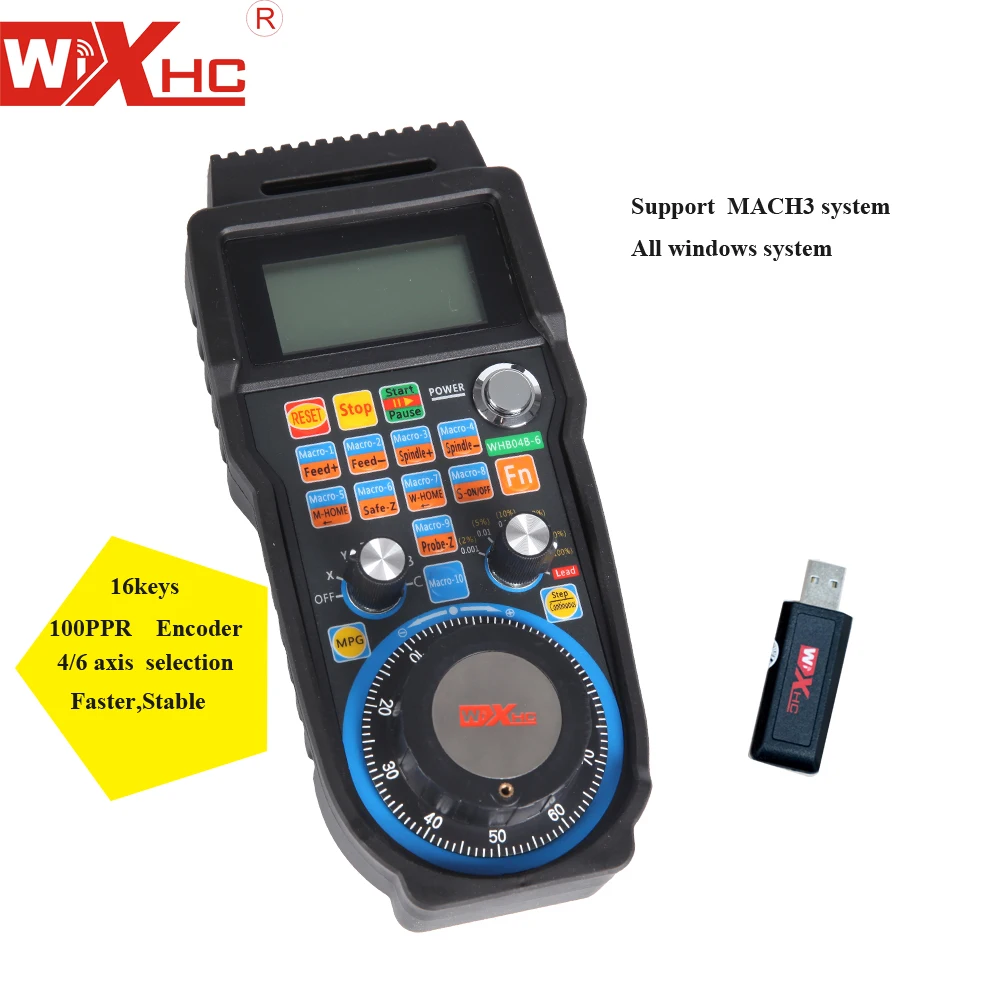 2018NEW 4 оси USB Беспроводной ЖК-дисплей Дисплей Mach3 Системы Cnc дистанционного маховик