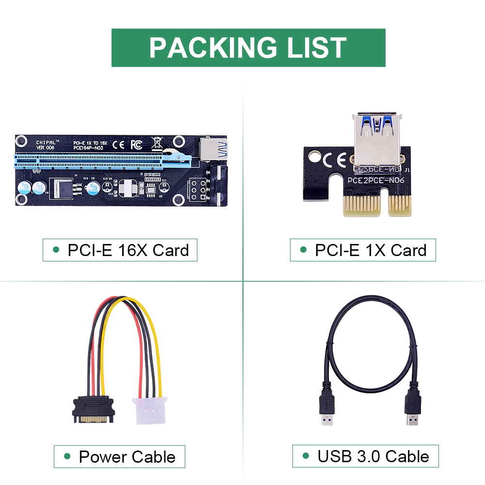 CHIPAL PCI Express 60 см PCI-E 1X к 16X переходная карта конвертер PCIE удлинитель с USB3.0 кабелем +