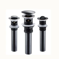 1pc solid brass finished bathroom lavatory sink pop up flip cover drain withwithout overflow black bathroom accessories