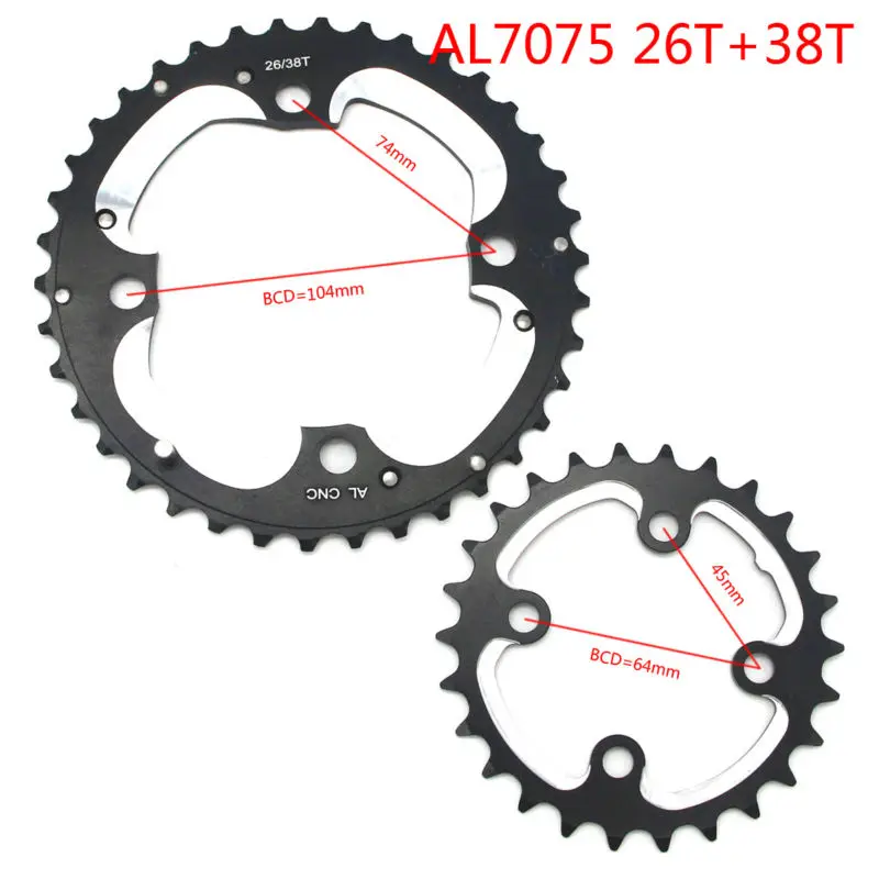 22T/24T/32T/42T/44T для Shimano MTB велосипедная цепь шатун модифицированный 46T дорожный трек