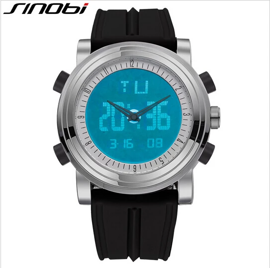 SINOBI Fashion Dual Display Sport Watch Men Waterproof Quartz Digital Men's LED Clock relogio masculino reloj hombre |