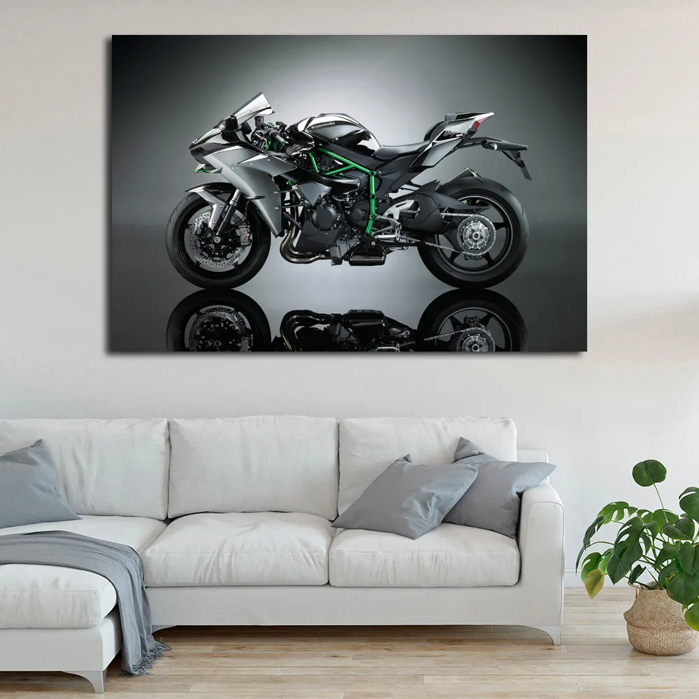 Картина на стену с изображением мотоцикла Kawasaki Ninja Superbike художественный постер