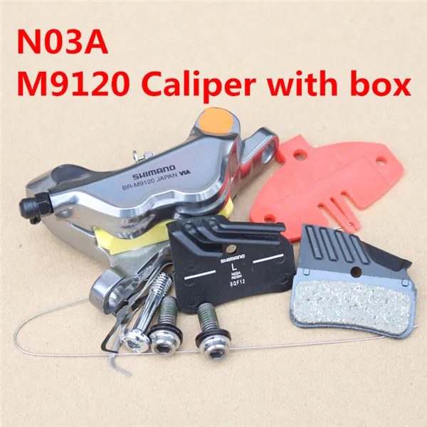 Caliper and N03A pad Shimano горный велосипед M9120 тормозной суппорт Гидравлический дисковый тормоз XTR BR-M9120 четырехпоршневой суппорт - Цвет: Caliper and N03A pad