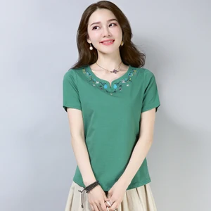 Chemise Femme Женские топы и блузки 2021 размера плюс 4xl белая рубашка блуза с вышивкой, летний топ с короткими рукавами Blusas De Renda