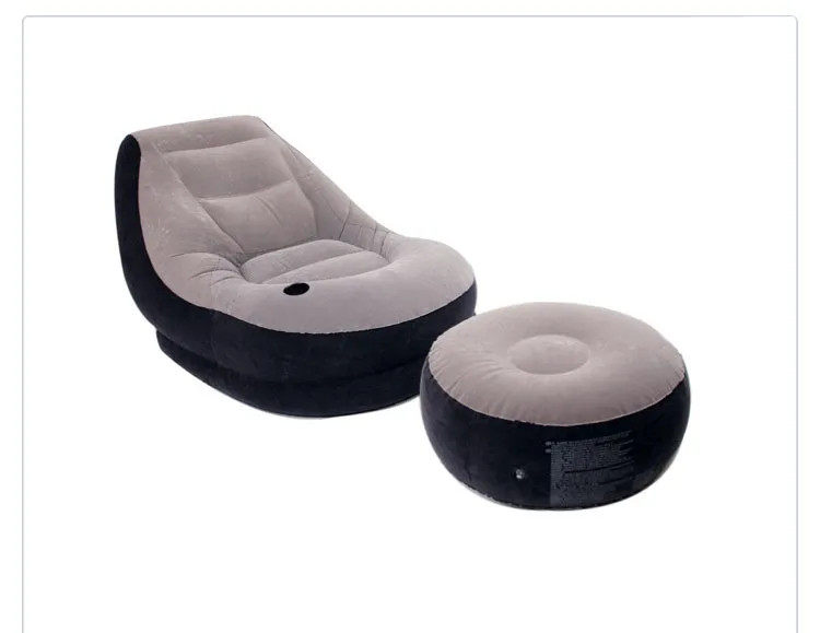 INTEX 68564 99*130*76 см/64*28 см надувной Флокированный одноместный диван ленивый диван-кровать с подставкой для ног с насосом