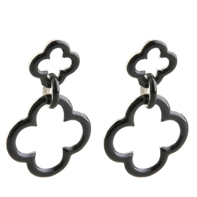 Большие серьги капли NeeFu WoFu в форме клевера из цинкового сплава металлические