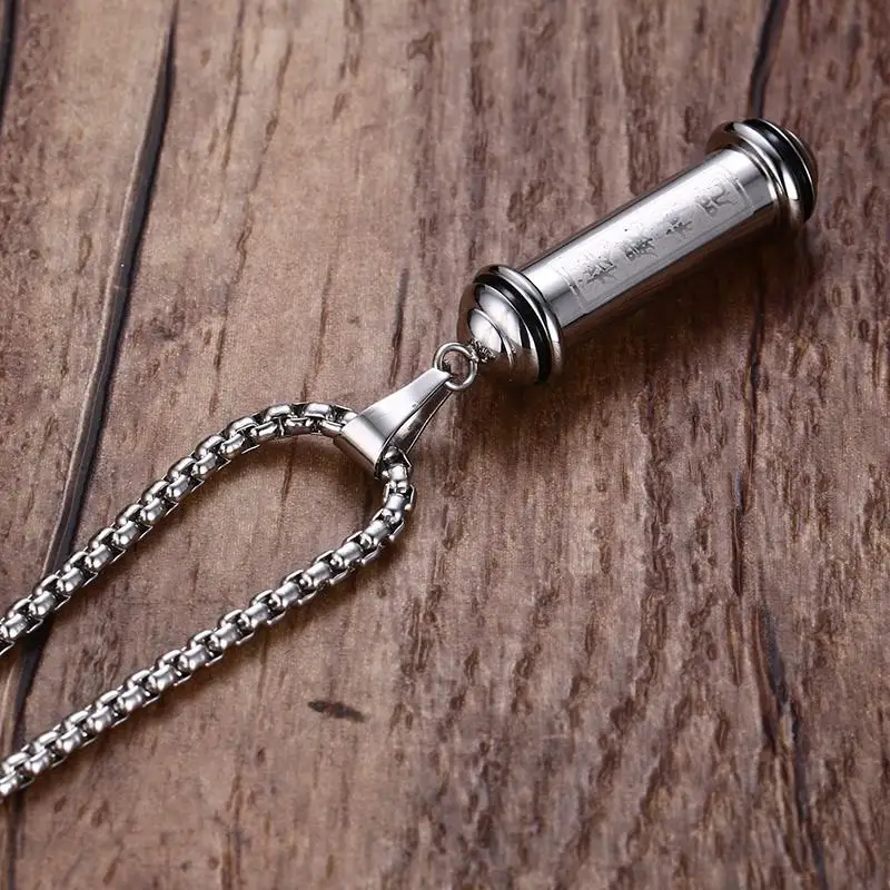 Молитва Писание трубка флакон Jewelry памяти кулон Цепочки и ожерелья Нержавеющая