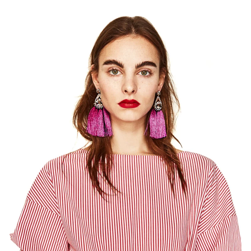 Женские винтажные серьги-кисточки Vodeshanliwen Разноцветные серьги-подвески с