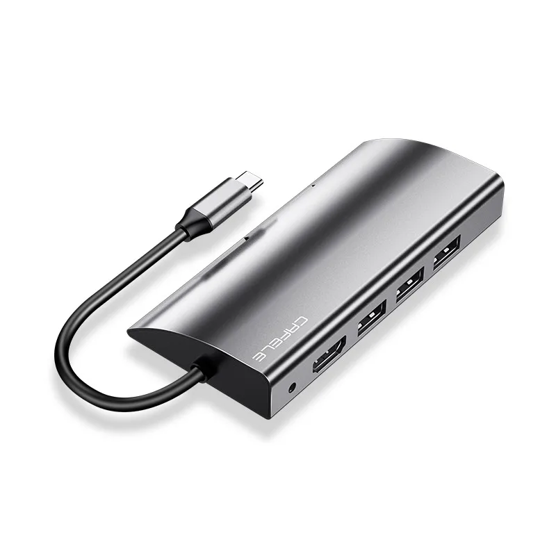 CAFELE usb type C к HDMI адаптер Thunderbolt 3 USB-C к USB 3,0 концентратор док-станция RJ45 PD TF SD считыватель слот 3,5 аудио для MacBook Pro - Цвет: 9 in 1