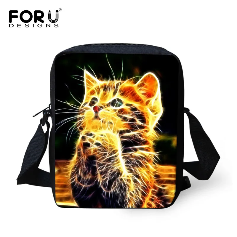 W139E Forudesigns/женские сумки-мессенджеры черного цвета с забавным рисунком кота; женская сумка через плечо; женская маленькая сумка-ведро на плечо; Bolsos Mujer happy - Цвет: W139E