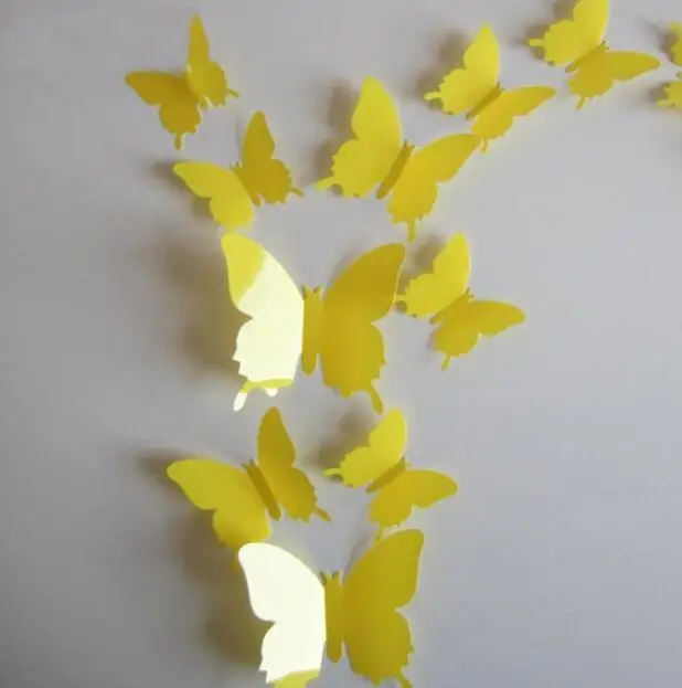 24 12 шт./лот 3D ПВХ наклейки на стену бабочки-магниты DIY магнитные наклейки для холодильника домашний декор плакат детские комнаты Настенные украшения комнаты - Цвет: 24