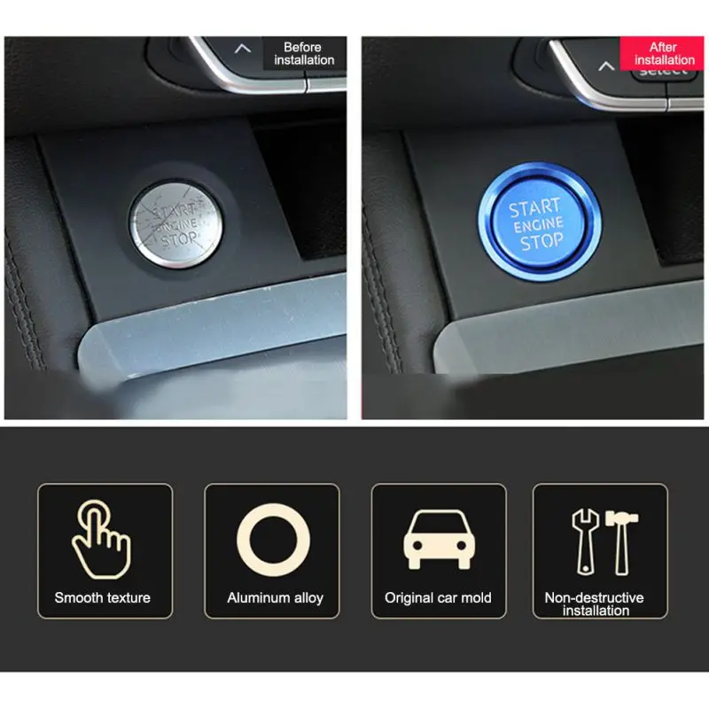 Красочные авто двигатель старт стоп система крышка автомобиля Стайлинг