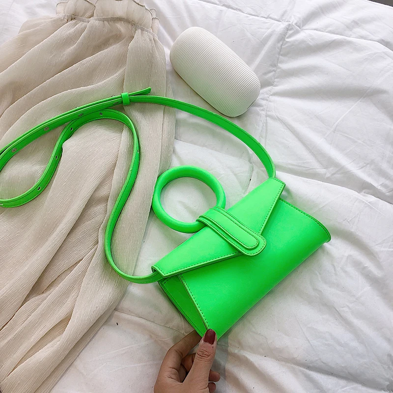 Летние яркие цвета сумки для женщин 2018 конверт Вечерний Клатч модная кожаная