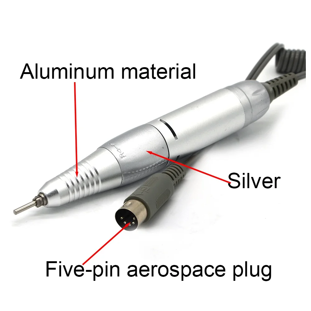 12V подходит для ногтей дрель ручки наконечника Для сверлильный для ногтей, электрическая дрель для маникюра и педикюра, фрезер для ногтей, сверлильный аксессуары для ногтей Инструменты - Цвет: silver-5-pin-A