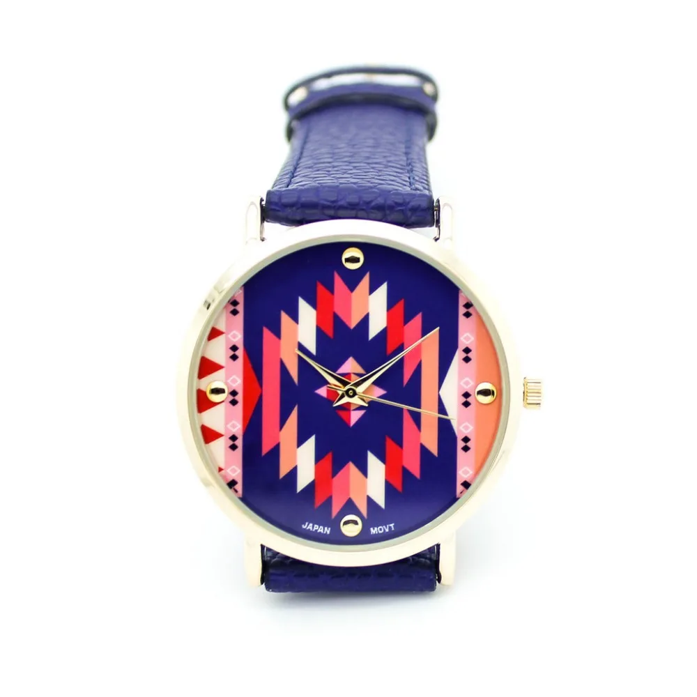 Новое поступление модные часы с ацтекским принтом и ремешком из искусственной