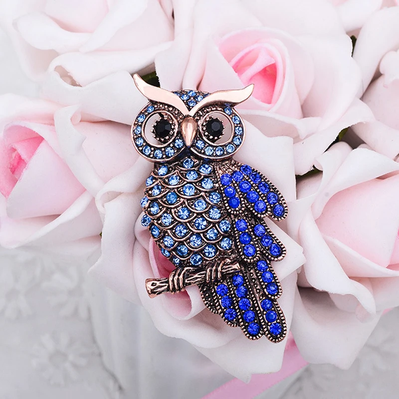 Винтажная антикварные брошки с большими птицами и синими совами булавка для