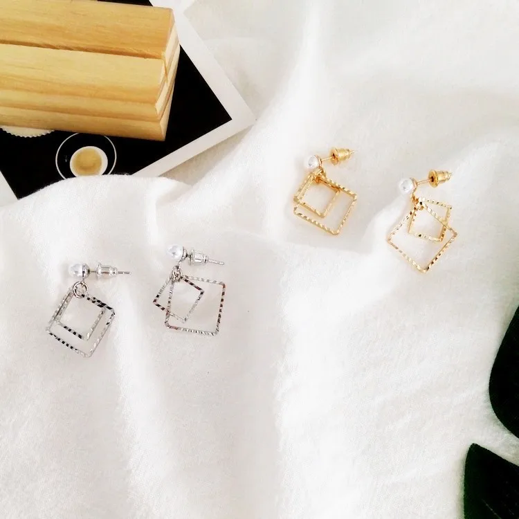 Женские Висячие серьги с жемчугом длинные в Корейском стиле Ювелирное Украшение