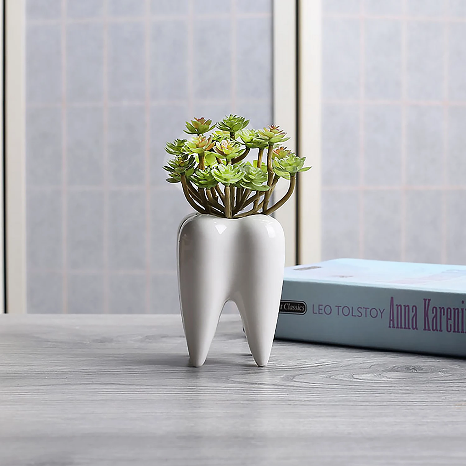 Керамический горшок для суккулентов в виде зубов|Цветочные горшки и кадки| |