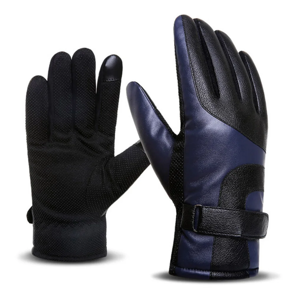 DB01-UG Blue Флисовые Мотоциклетные Перчатки Водонепроницаемые Guantes Moto с сенсорным экраном теплые зимние перчатки ветрозащитные перчатки мотоциклетные Черные Серые - Цвет: DB01-UG Blue