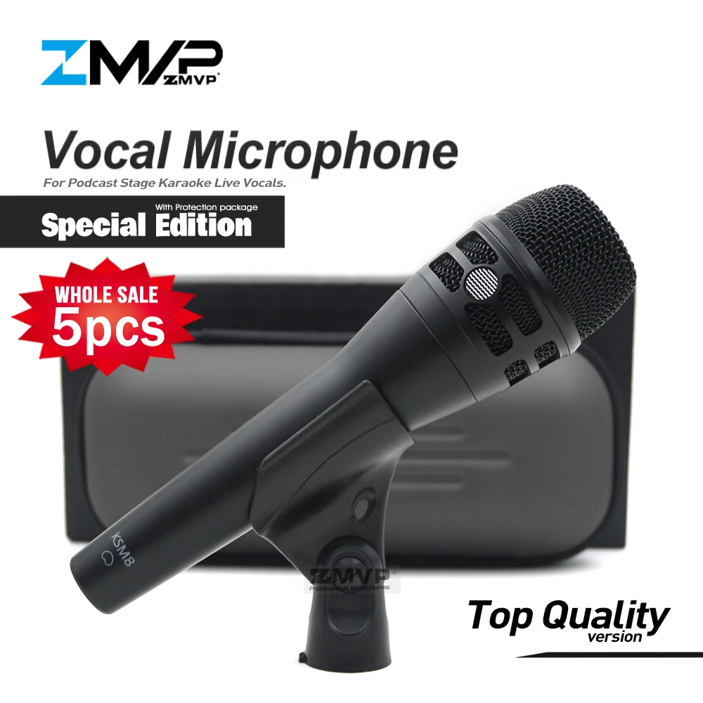 

5pcs Top Quality Special Edition KSM Professional Live Vocals KSM8HS Dynamic Wired Microphone Karaoke Supercardioid Podcast Mic