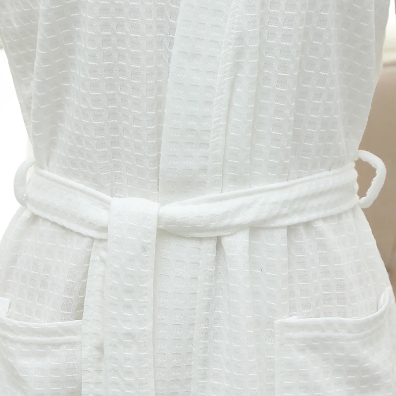 Для женщин вафельный Пижама-халат для сна Кардиган пижамы белый халат ванной 2018