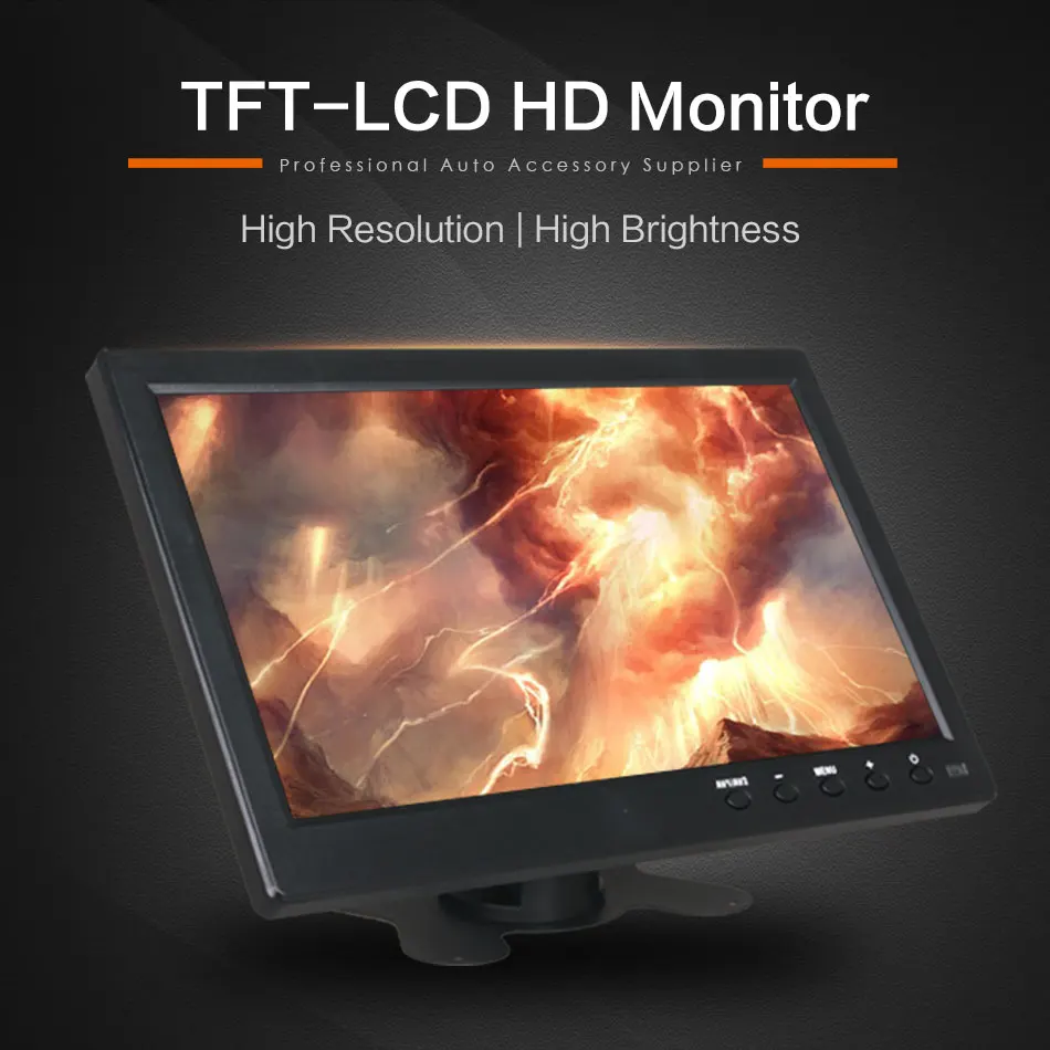 ЖК-монитор TFT 10 дюймов с несколькими разъемами HDMI VGA BNC RCA USB 1024x768 HD для автомобиля