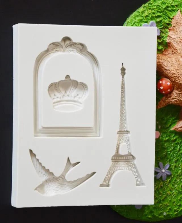 Женская силиконовая корона в форме птицы Цветочная помадка ручная работа форма