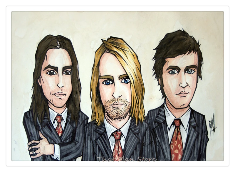 Музыкальная группа Nirvana Kurt Cobain плакат мелованная бумага настенный плакат домашний декор четкое изображение наклейки на стену - Цвет: Прозрачный
