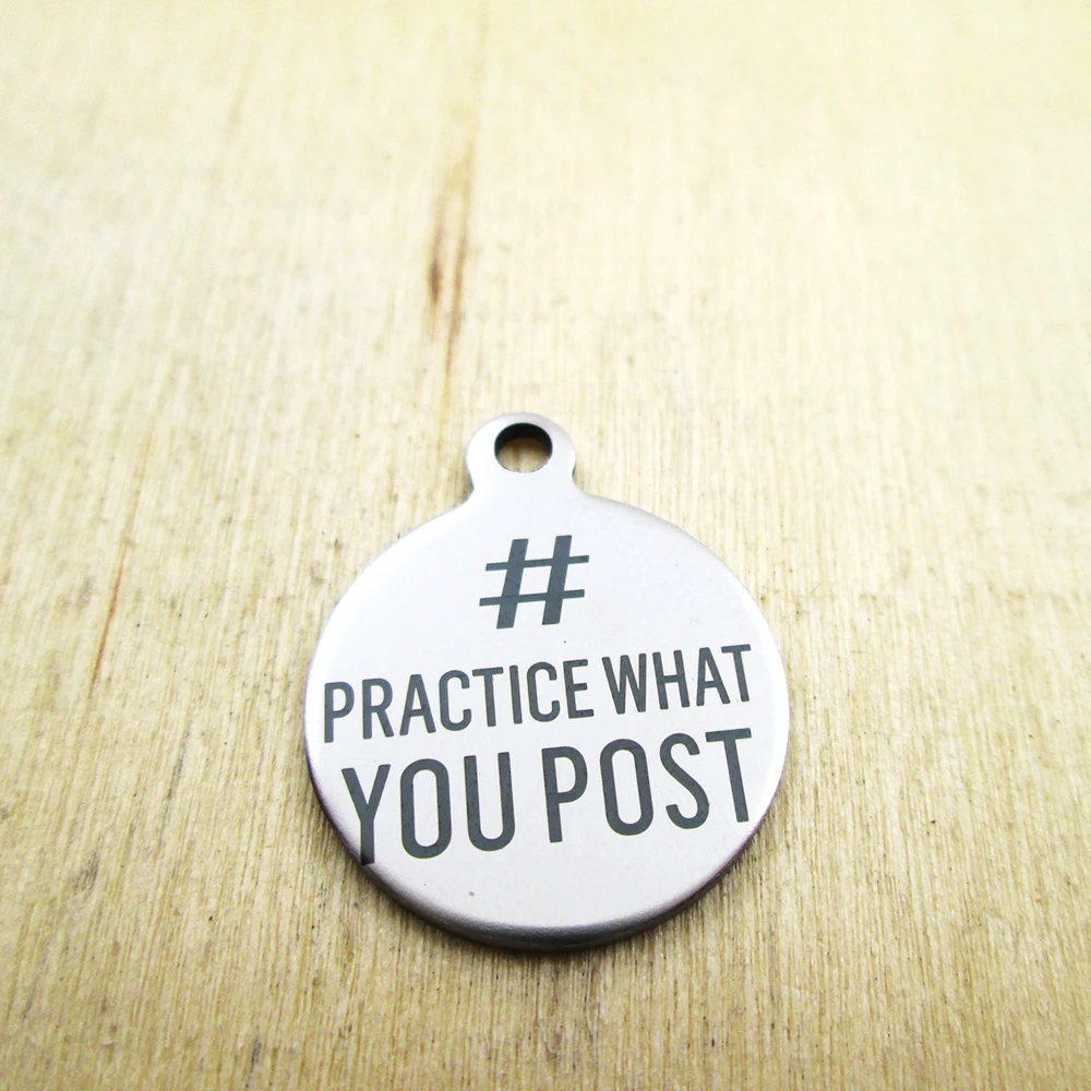 10 шт./лот практичные подвески из нержавеющей стали с лазерной гравировкой