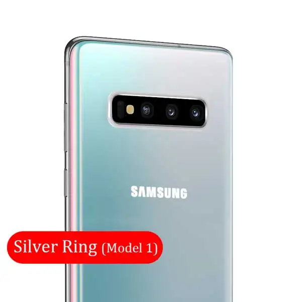 Silver Ring(Model 1) Защитное стекло для камеры для samsung Galaxy S10 Plus S10E Note 10, металлическое закаленное стекло для объектива камеры, защитное кольцо, чехол - Цвет: Silver Ring(Model 1)