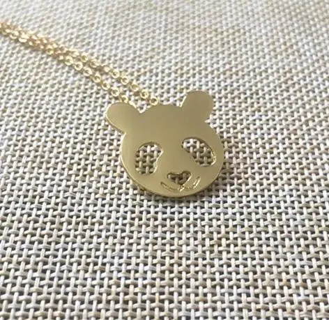 Крошечные золотые серебряные Маленькие головы колье с изображением панды для