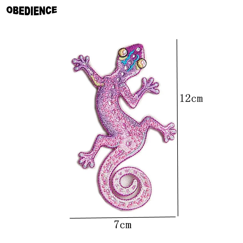 Послушание изысканный Творческий геккон ящерица вышивка патч-мотив аппликация