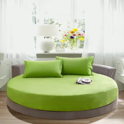 Fruite green 3 шт. сплошной цвет хлопок Круглый простыня набор круглый простыня постельный комплект настраиваемый матрас диаметр 200 см 220 см - Цвет: Fruite green