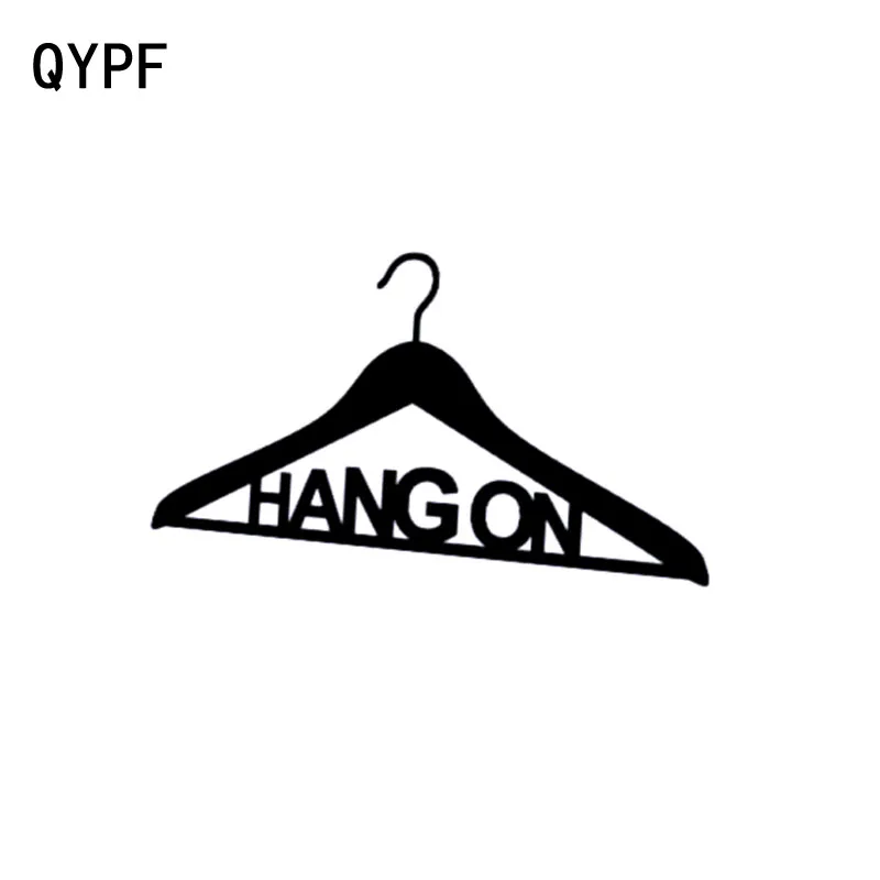 

QYPF 13.5CM*7.3CM HANG ON Fun Personality Vinyl Car-styling Car Sticker Decal Black/Silver C15-0186